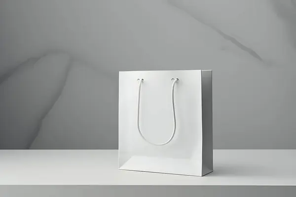 Aiによって生成された光背景のホワイトパッケージのクローズアップモックアップ 3Dイラスト — ストック写真