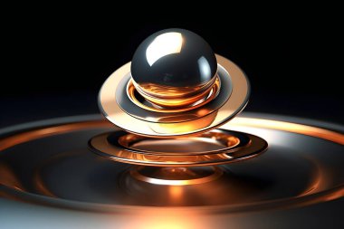 Siyah arkaplanda gümüş şekilli küre koleksiyonu. AI tarafından oluşturulan sosyal medya, baskı ve web tasarımı için dekoratif unsurlar. 