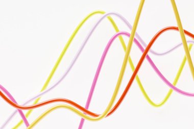 3D görüntüleme, mükemmel şekil, estetik, soyut çok renkli çizgiler, fütüristik enerji kavramı