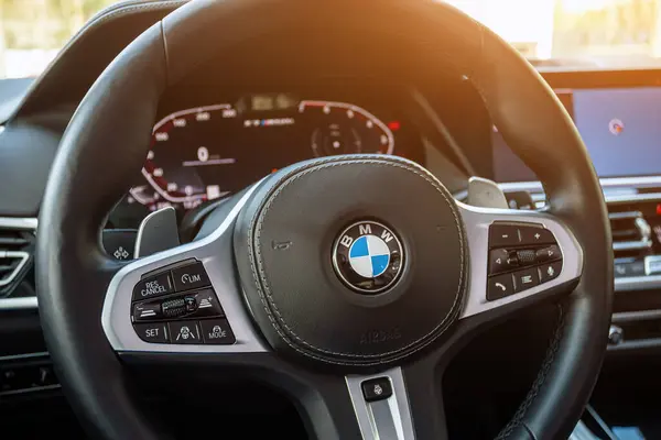 stock image Novosibirsk, Russia -  May 15, 2024:  BMW X5, Interior of new modern SUV car with automatic transmission, dashboar