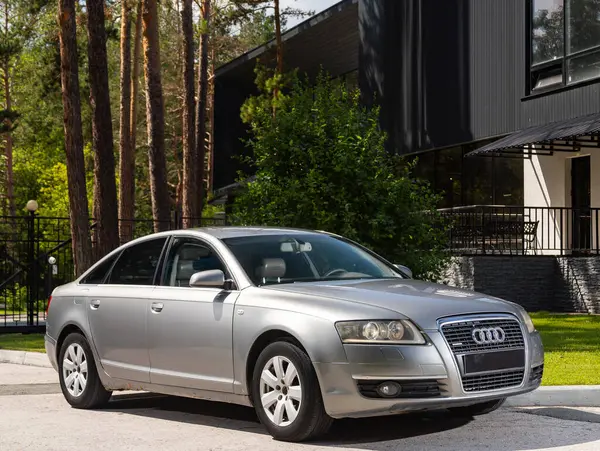 Stock image Novosibirsk, Russia -  July 10, 2024: Audi A6 parked in city. No other car and people. 