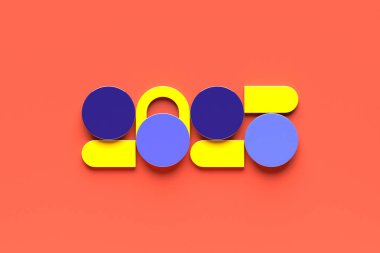 Renkli arkaplanda 2024 numaralı takvim başlığı. Mutlu yıllar 2024 Renkli geçmiş.