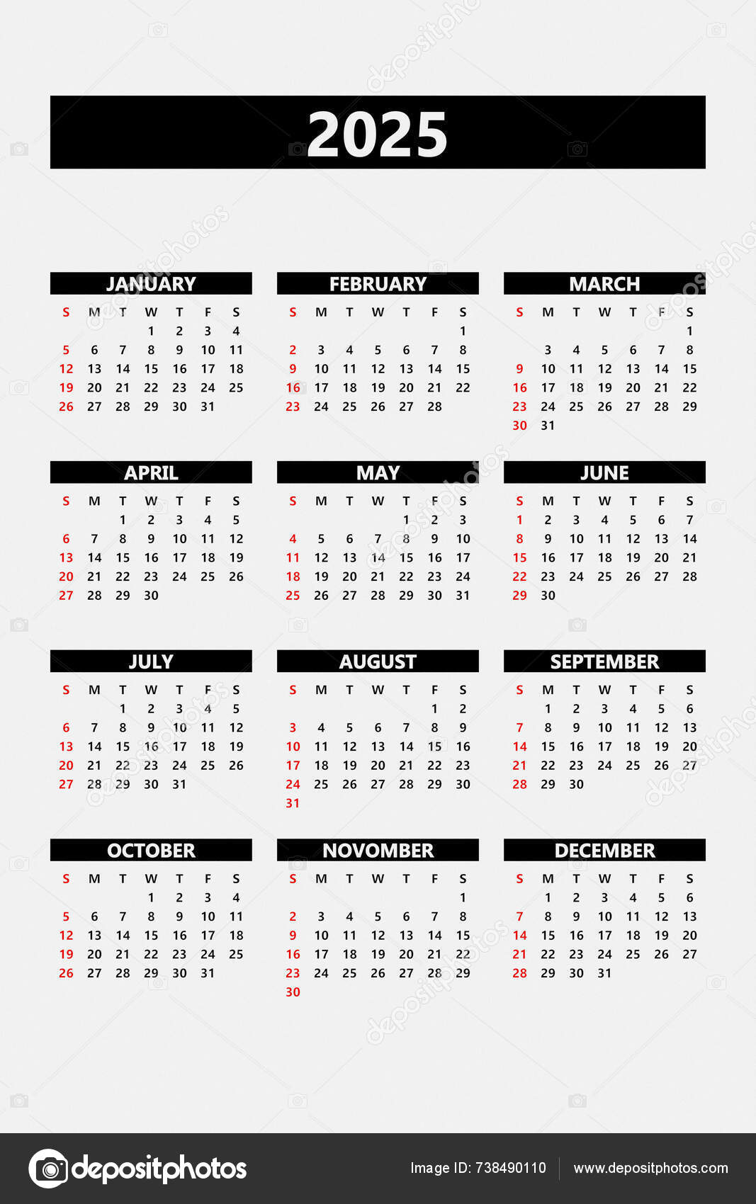 Wall Calendar Minimalist Style Calendar Template 2025 — Stock Photo