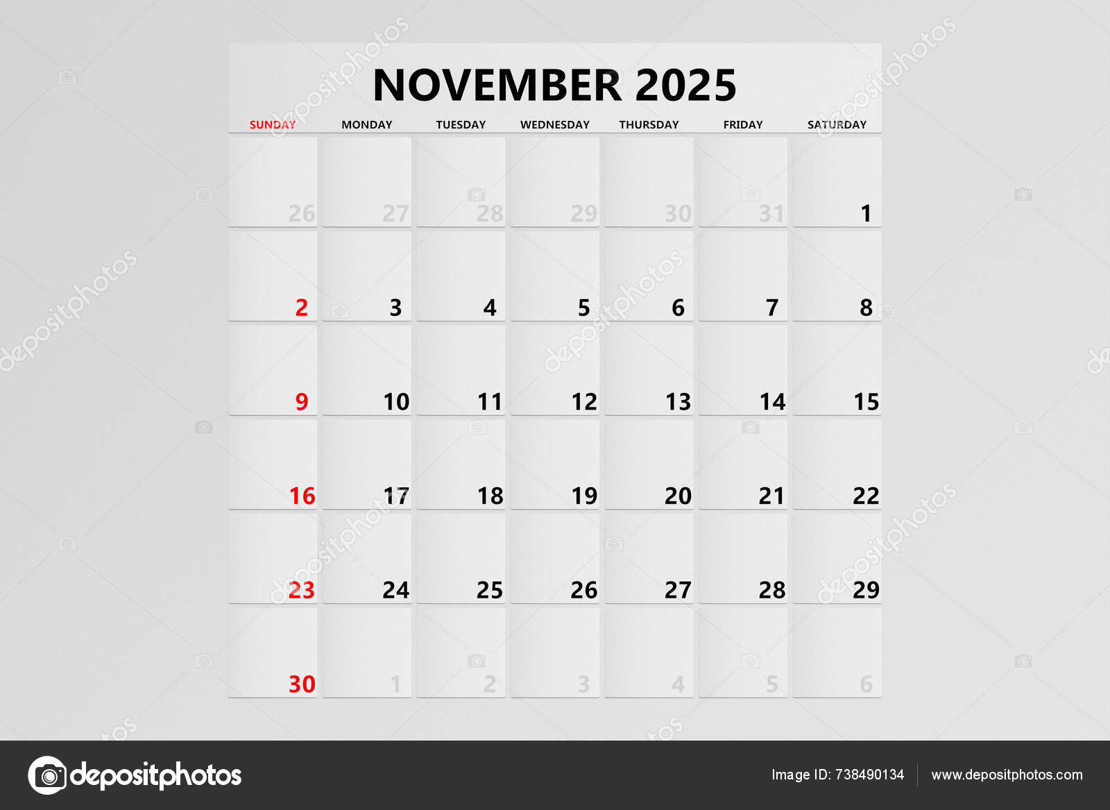 Calendar 2025 November Monthly Planner Template Corporate Design — Stock Photo © everyonensk
