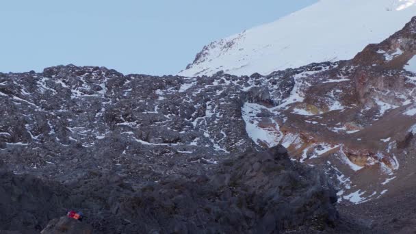 Altos Picos Cumbres Con Nieve Hielo — Vídeos de Stock