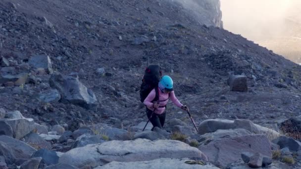 Успіх Свобода Щастя Досягнення Горах Високоякісні Кадри — стокове відео