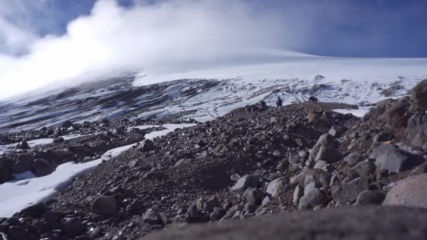 Montañistas Ascendiendo Volcán Citlaltepetl — Vídeos de Stock