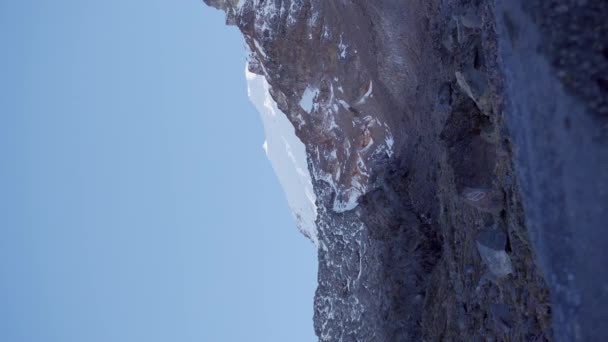 Cumbre Está Cubierta Por Glaciar Rocoso Occidental Imágenes Alta Calidad — Vídeos de Stock