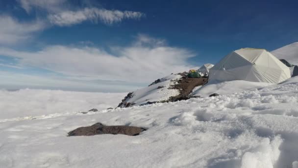 Obóz Górski Wulkanu Chimborazo Wysokiej Jakości Materiał — Wideo stockowe
