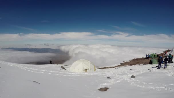 Obóz Górski Wulkanu Chimborazo Wysokiej Jakości Materiał — Wideo stockowe