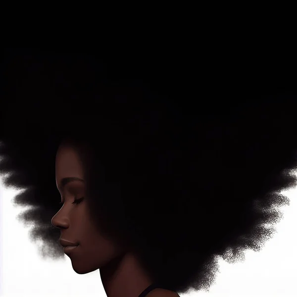 Retrato Mulher Afro Com Elementos Abstratos — Fotografia de Stock
