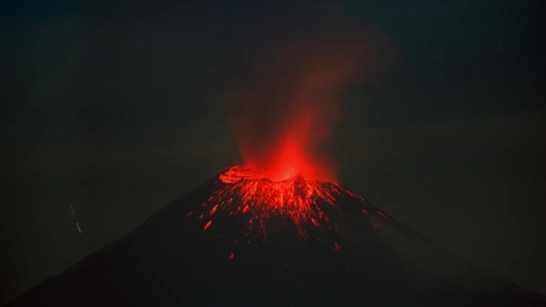 Brullende Krater Popocatepetl Vulkaan Uitbarsting Gezien Vanaf Puebla Mexico — Stockvideo