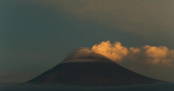 Volcán Popocatepetl Amanecer Increíble Lapso Tiempo Naturaleza Movimiento — Vídeos de Stock