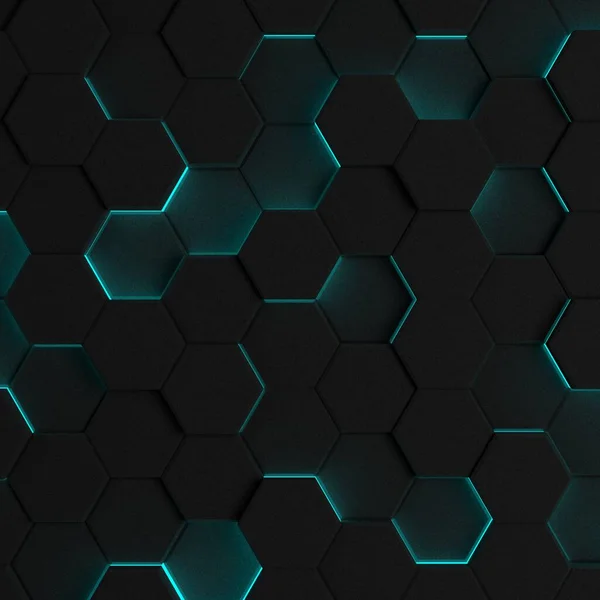 Rendering Futuristic Honeycomb Mosaic Abstract Background Realistic Geometric Mesh Cell — Stock Photo, Image