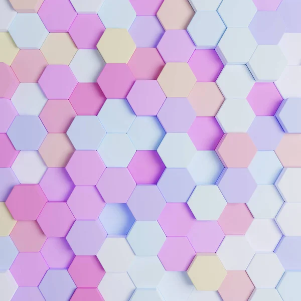 Rendering Futuristiska Honeycomb Mosaic Abstrakt Bakgrund Realistisk Geometrisk Meshcellstruktur Sci — Stockfoto