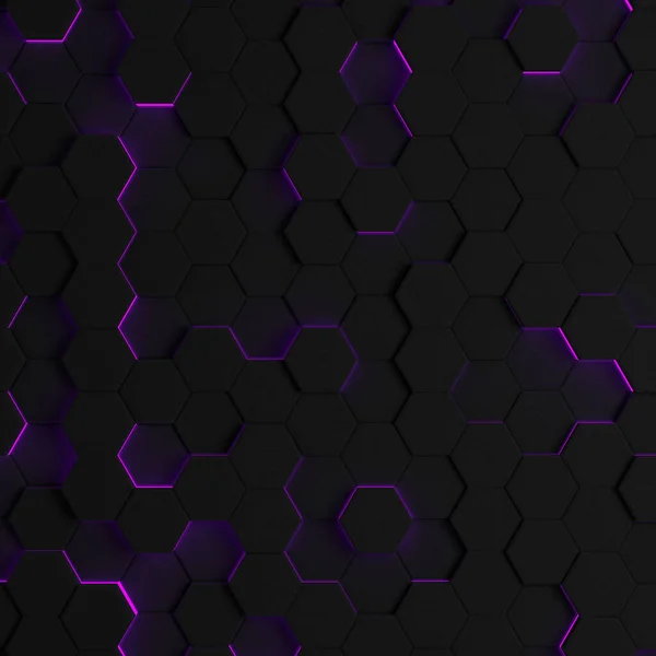 Rendering Futuristiska Honeycomb Mosaic Abstrakt Bakgrund Realistisk Geometrisk Meshcellstruktur Sci — Stockfoto