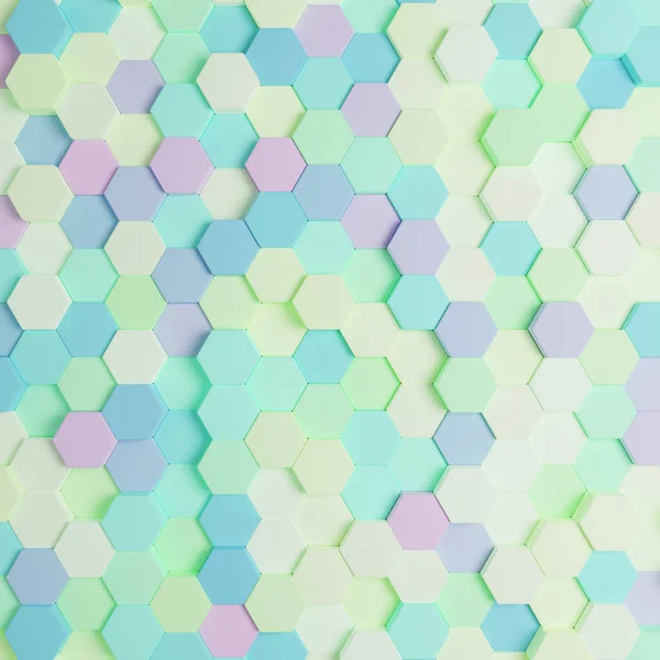 렌더링 Futuristic Honeycomb Mosaic Abstract Background 기하학적 그물망 Sci Background — 스톡 사진