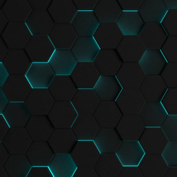 렌더링 Futuristic Honeycomb Mosaic Abstract Background 기하학적 그물망 Sci Background — 스톡 사진