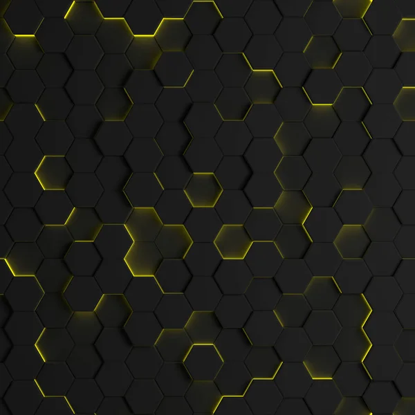 Рендеринг Futuristic Honeycomb Mosaic Абстрактный Фон Реалистичная Геометрическая Структура Ячеек — стоковое фото