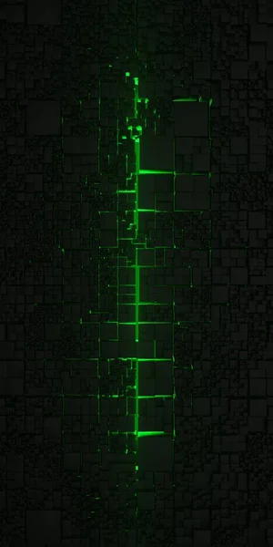 Rendering Cube Abstrakt Teknik Bakgrund Med Färgad Ljus Belysning Kuben — Stockfoto
