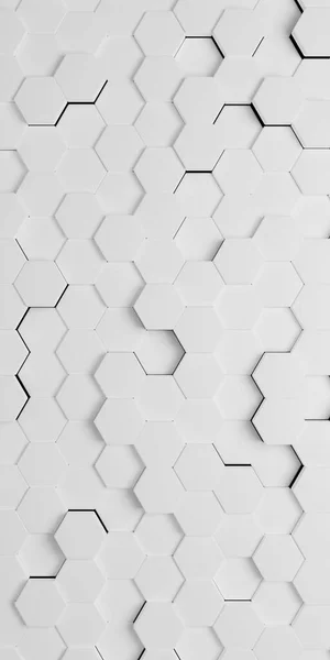 3Dレンダリング六角形の壁の背景 垂直未来壁紙 — ストック写真