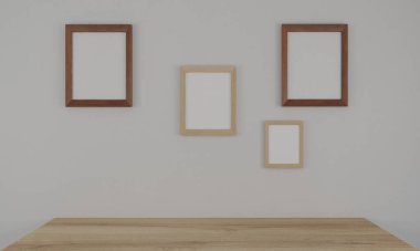 3D iç mekan. minimal stil tasarımı. Çalışma masasında. Ev iç tasarımı. Web sitesi, duvar kağıdı ve modelleme şablonu.