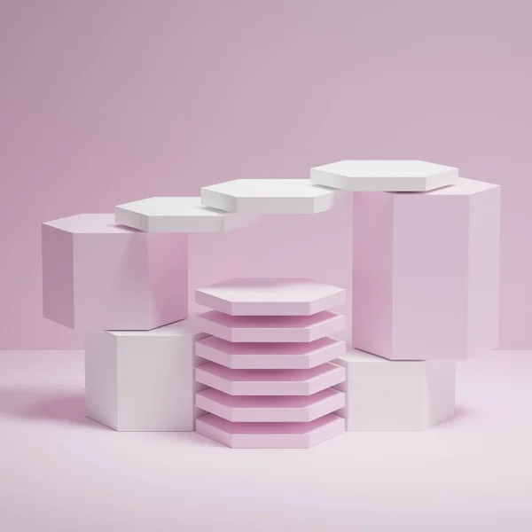 3d rendering display product abstract minimal scene with geometric podium platform. stand for cosmetic products. Stage showcase on pedestal 3d studio.