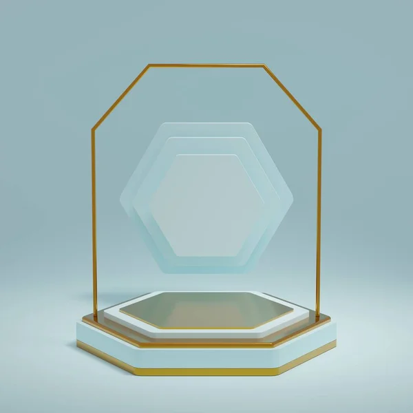 Rendering Display Produkt Abstrakte Minimale Szene Mit Geometrischer Podiumsplattform Stehen — Stockfoto