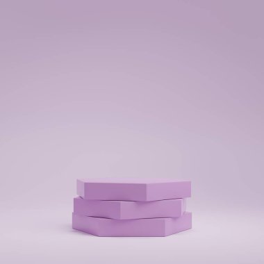 3D görüntüleme ürünü geometrik podyum platformu ile soyut minimal sahne. Kozmetik ürünleri anlamına geliyor. 3D stüdyosundaki sahne gösterisi..