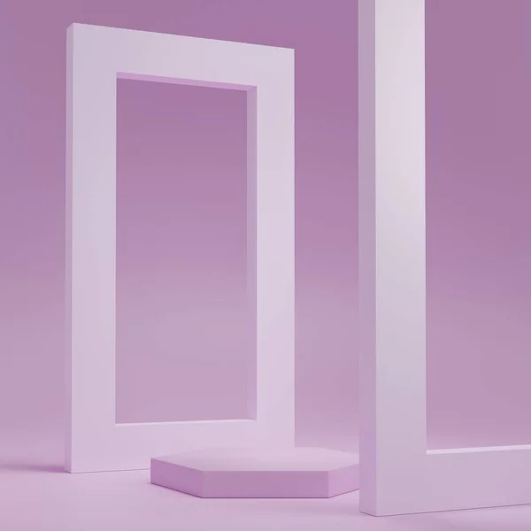 Rendering Display Product Abstract Minimal Scene Geometric Podium Platform Stand — Stock Photo, Image
