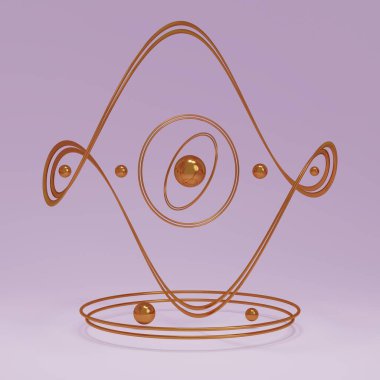 3D görüntüleme ürünü geometrik podyum platformu ile soyut minimal sahne. Kozmetik ürünleri anlamına geliyor. 3D stüdyosundaki sahne gösterisi..