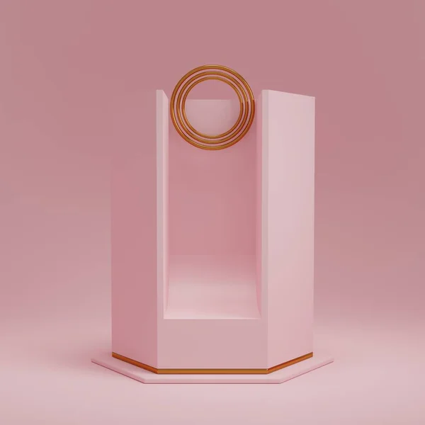Rendering Display Produkt Abstrakte Minimale Szene Mit Geometrischer Podiumsplattform Stehen — Stockfoto