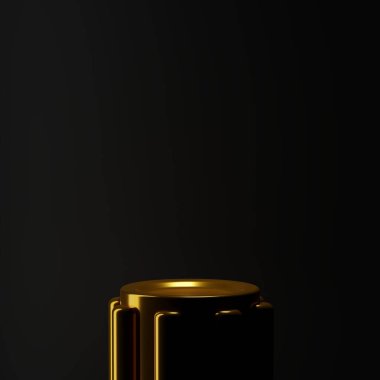 3D, soyut geometri dinamik nesnesini koyu arkaplan ile biçimlendiriyor.