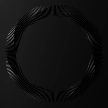 3D, soyut geometri dinamik nesnesini koyu arkaplan ile biçimlendiriyor.