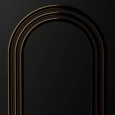 3D, soyut geometri dinamik nesnesini koyu arkaplan ile biçimlendiriyor.