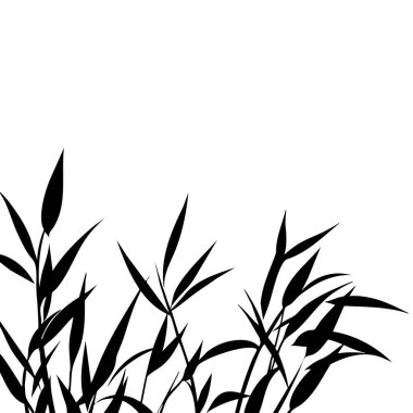 Küçük yaprak bitkisi siluet desenli duvar kağıdı. Siyah ve beyaz. En az sanat eseri. Basit şablon. dövme tasarımı. Kart ve paket. Vektör illüstrasyonu.