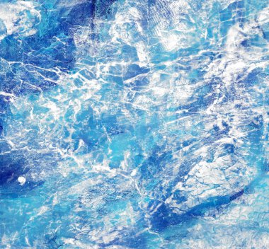 Suluboya resimli soyut mavi arkaplan