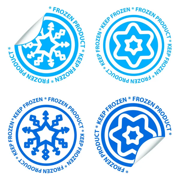 Conservare Icone Dell Etichetta Congelata Segnaletica Alimentare Congelata Insieme Illustrazione — Vettoriale Stock