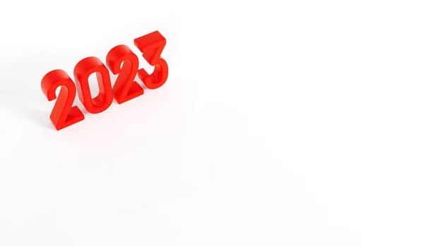 Happy New Year 2023 Text Red Text 2023 White Background — Stock Photo, Image