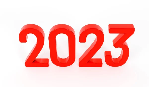 Feliz Ano Novo 2023 Texto Texto Vermelho 2023 Sobre Fundo — Fotografia de Stock