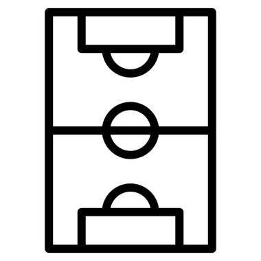 Futbol sahası ikonu. Şablon tasarımı için soyut işaret ve sembol. Vektör illüstrasyonu.