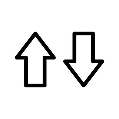 Değişiklik oku simgesi. Şablon tasarımı için soyut işaret ve sembol. Vektör illüstrasyonu.