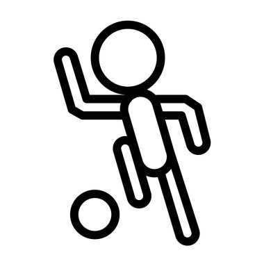 Futbol ikonunu oyna. Şablon tasarımı için soyut işaret ve sembol. Vektör illüstrasyonu.