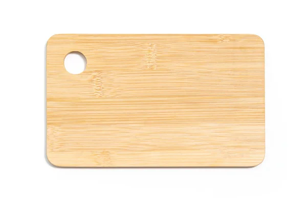 Wooden Chopping Board Isolated White Background Close — Stock Photo, Image