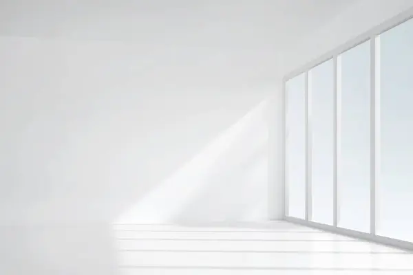 Latar Belakang Ruang Dengan Bayangan Lembut Ruang Putih Kosong Untuk — Stok Foto