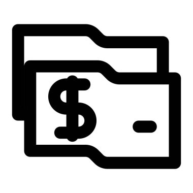 Nakit para ikonu. Banknota simgesi. Dolar banknotu sembolü.