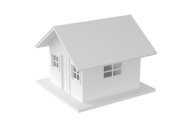 Kırpma yolu olan beyaz arka planda üç boyutlu ev modeli. Gayrimenkul, ev sahipliği ve konut piyasası kavramı. 3d oluşturma.