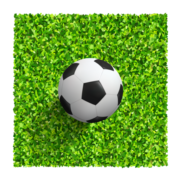 Yeşil çimlerin üzerinde futbol topu. Futbol sahasının arka planındaki yeşil çimlerde futbol topunun en üst görüntüsü.