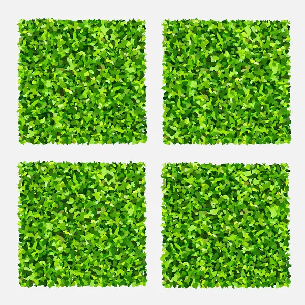 Yeşil çimen seti. Gerçekçi yeşil çimen deseni ve arka plan dokusu. Yapay yeşil çimen halısı. Kusursuz bir doku. Vektör.