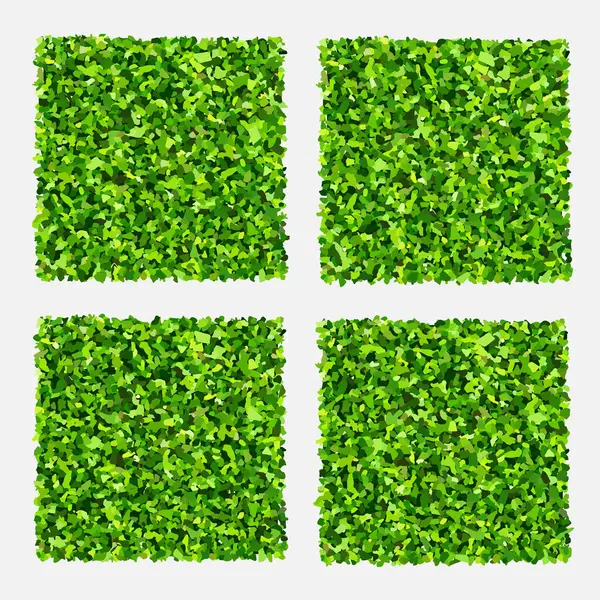 Yeşil çimen seti. Gerçekçi yeşil çimen deseni ve arka plan dokusu. Yapay yeşil çimen halısı. Kusursuz bir doku. Vektör.